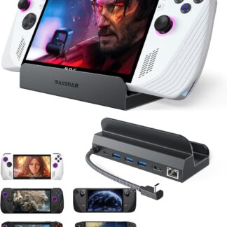 Док-станція Maxonar для Steam Deck/ROG Ally/Legion Go Dock, 6-в-1 HDMI 2.1, 4K@120Hz, Gigabit Ethernet, USB-A и 100 Вт USB-C