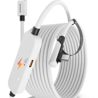 Кабель Syntech USB 3.0 to USB C для Meta Quest 3S/Quest 3/Oculus Quest 2/Pico 4 з живленням, 5м, білий
