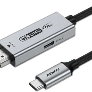 ​Кабель BENFEI HDMI to USB Type-C, 4K@60Hz, 2K@120Hz, 1.8м сірий