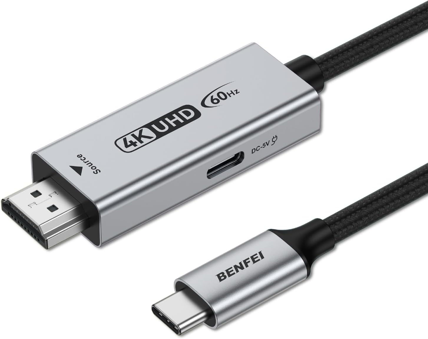 Кабель BENFEI HDMI to USB Type-C, 4K@60Hz, 2K@120Hz, 1.8м сірий
