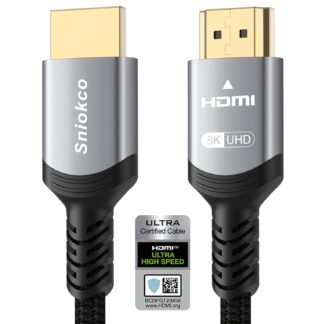 Кабель Sniokco HDMI 2.1 [Certified Ultra High Speed HDMI] 48Gbps 8K@60Hz, 4K@120Hz 0.5м black (SN-8KHD-05M)
