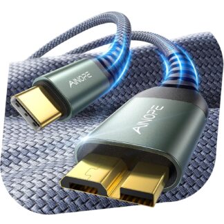 Кабель AINOPE USB 3.0 Type C Male to Micro B Male, 10Gbps, 0.5м grey