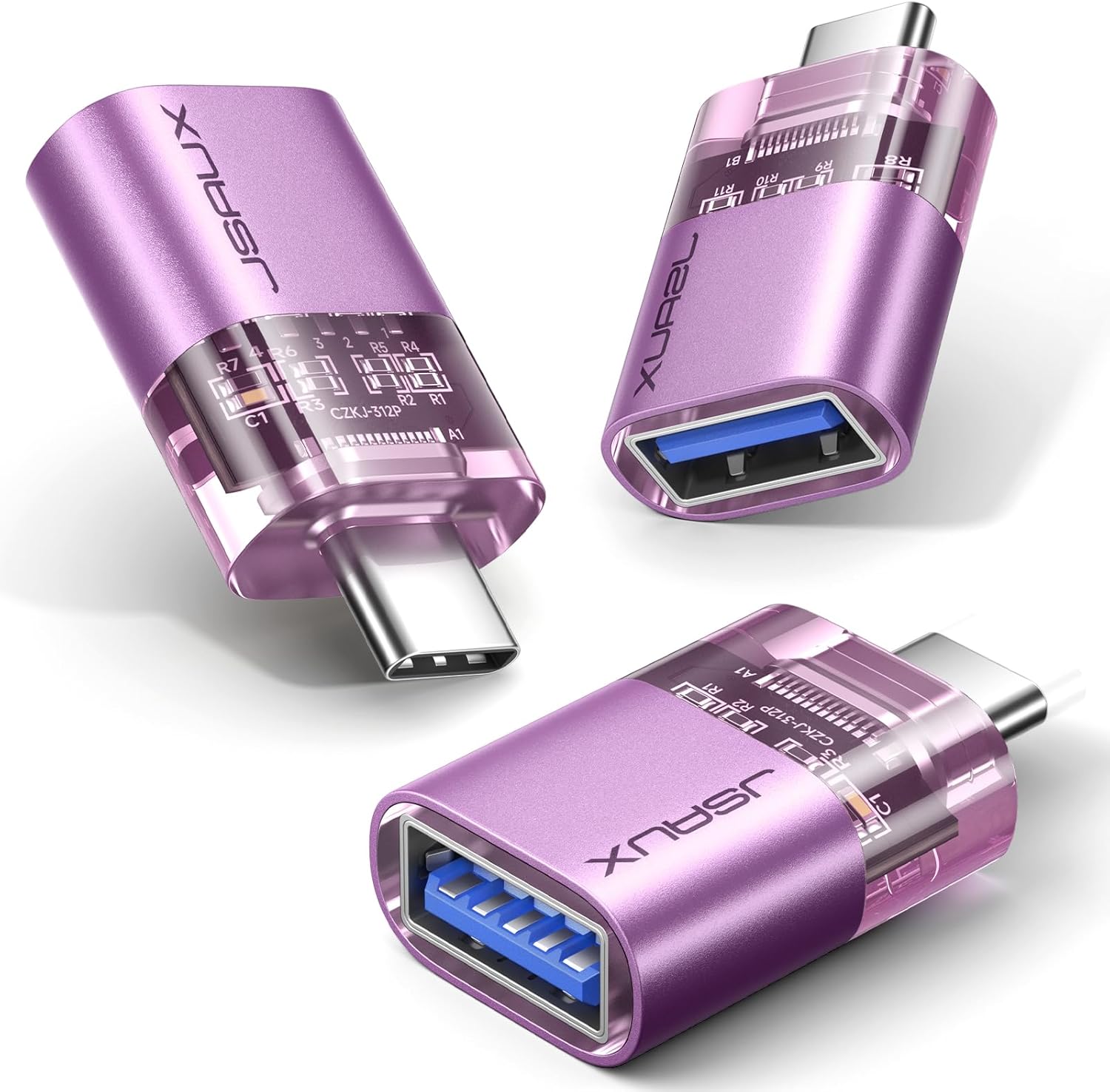 Адаптер-перехідник JSAUX Type-C to USB 3.0, 5Gbps, purple - Зображення 2