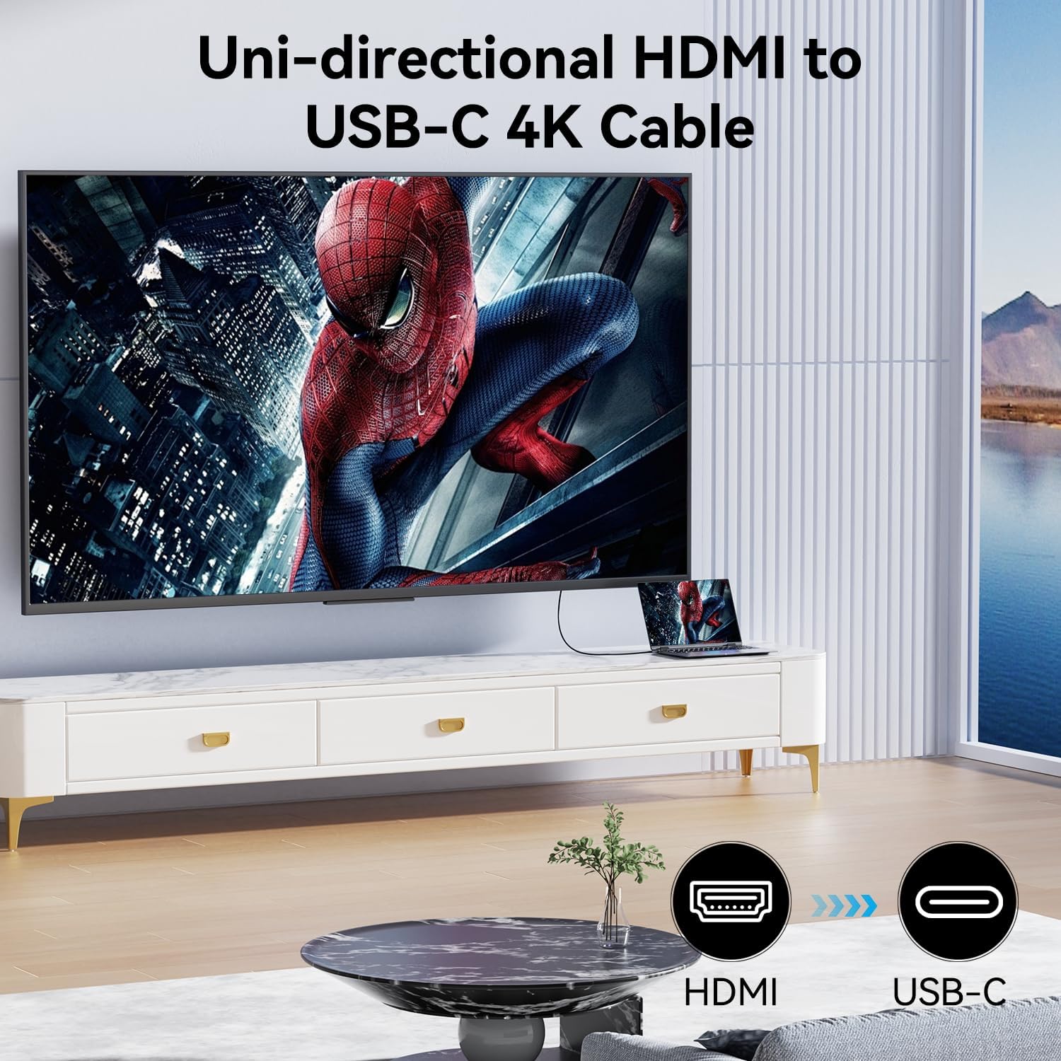 Кабель BENFEI HDMI to USB Type-C, 4K@60Hz, 2K@120Hz, 1.8м сірий - Зображення 2