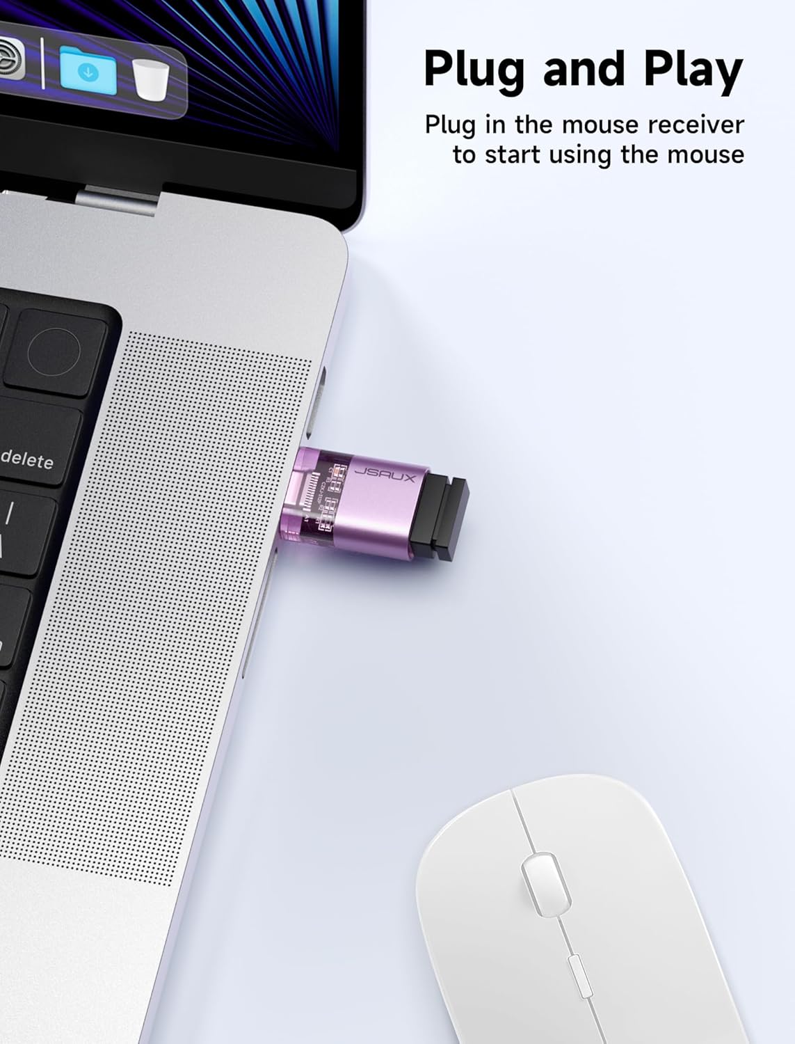 Адаптер-перехідник JSAUX Type-C to USB 3.0, 5Gbps, purple - Зображення 6