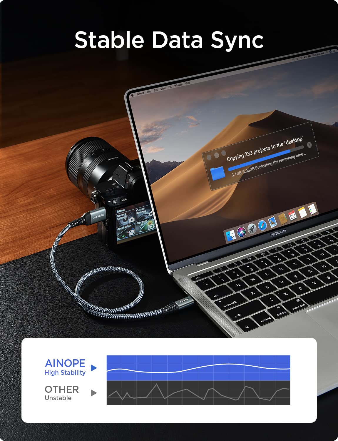 Кабель AINOPE USB 3.0 Type C Male to Micro B Male, 10Gbps, 0.5м grey - Зображення 7