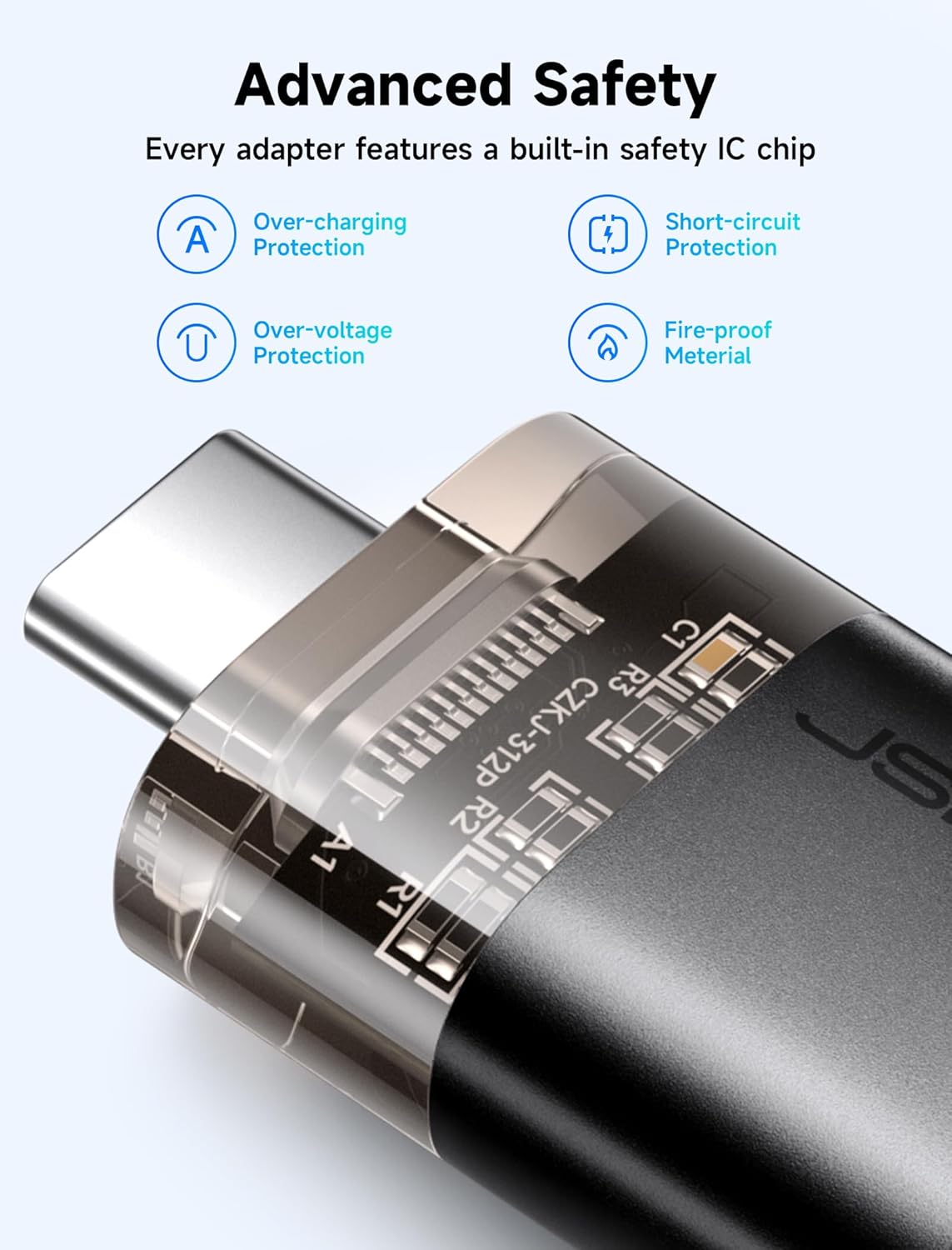 Адаптер-перехідник JSAUX Type-C to USB 3.0, 5Gbps, black - Зображення 7