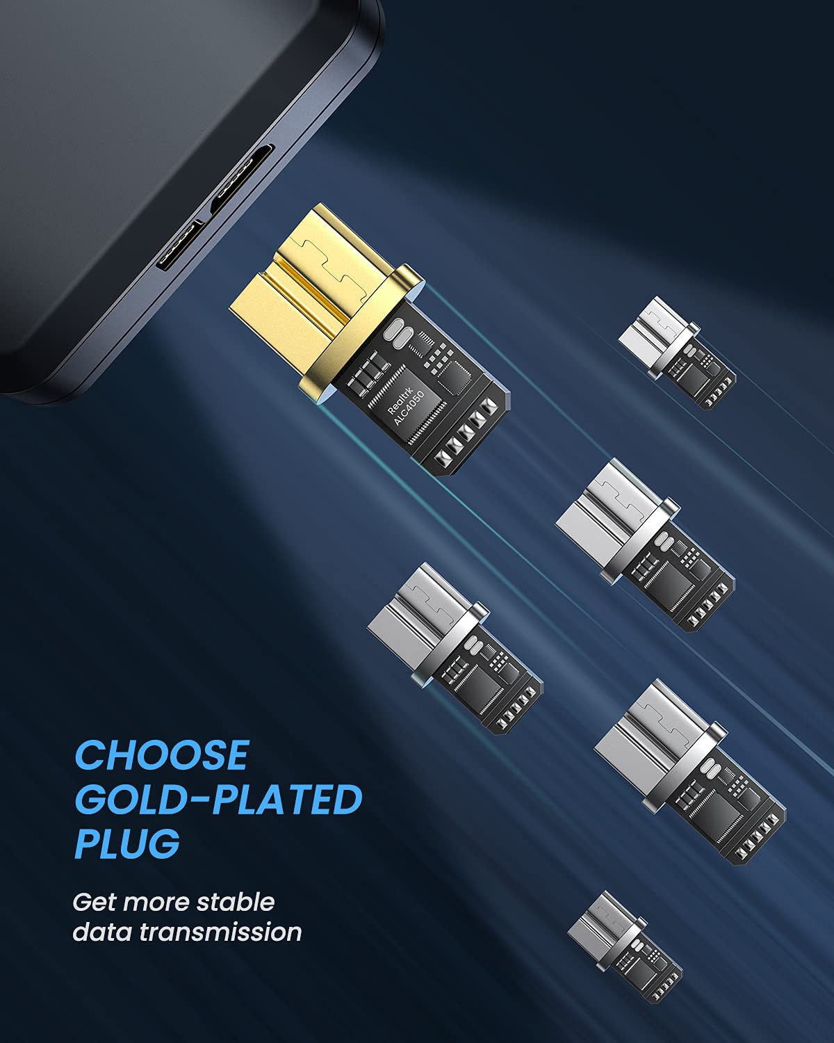 Кабель AINOPE USB 3.0 Type C Male to Micro B Male, 10Gbps, 0.5м grey - Зображення 8