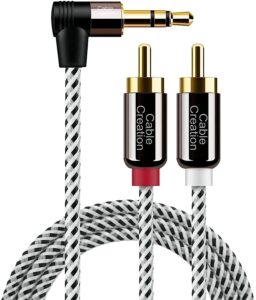 Кабель CableCreation angle RCA to 3.5mm, stereo, 0.9м
