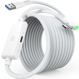 Кабель INIU USB 3.0 to USB C для Meta Quest 3S/Quest 3/Oculus Quest 2/Pico 4 з живленням, 5м, білий