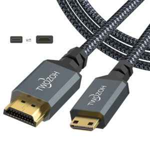Кабель Twozoh miniHDMI to HDMI 2.0 4K@60Hz, 18Gbps, 10м, grey
