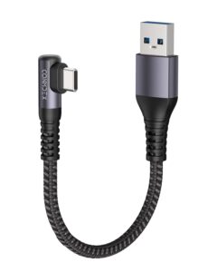 Кабель CONMDEX USB A to USB-C 15Вт, USB 3.2 Gen2, 10Gbps, Г-подібний, 0.6м, grey