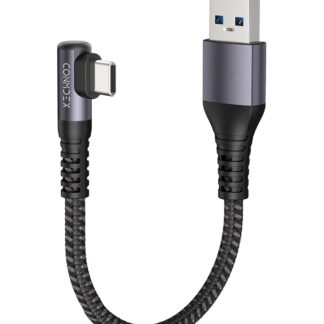 Кабель CONMDEX USB A to USB-C 15Вт, USB 3.2 Gen2, 10Gbps, Г-подібний, 0.6м, grey