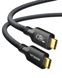 Кабель KETSOOBI USB-C [USB-IF Certified], USB 4.0, Thunderbolt 5 Compatible, 240Вт, 80Gbps, 1.2м, black