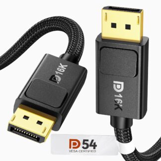 Кабель Silkland Displayport v2.1 [VESA Certified] 16K@30Hz, 8K@120Hz, 4K@240Hz, 54Gbps, with locking latch, 2м, чорний (S1317)