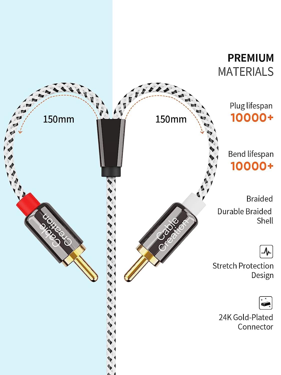 Кабель CableCreation angle RCA to 3.5mm, stereo, 0.9м - Зображення 6