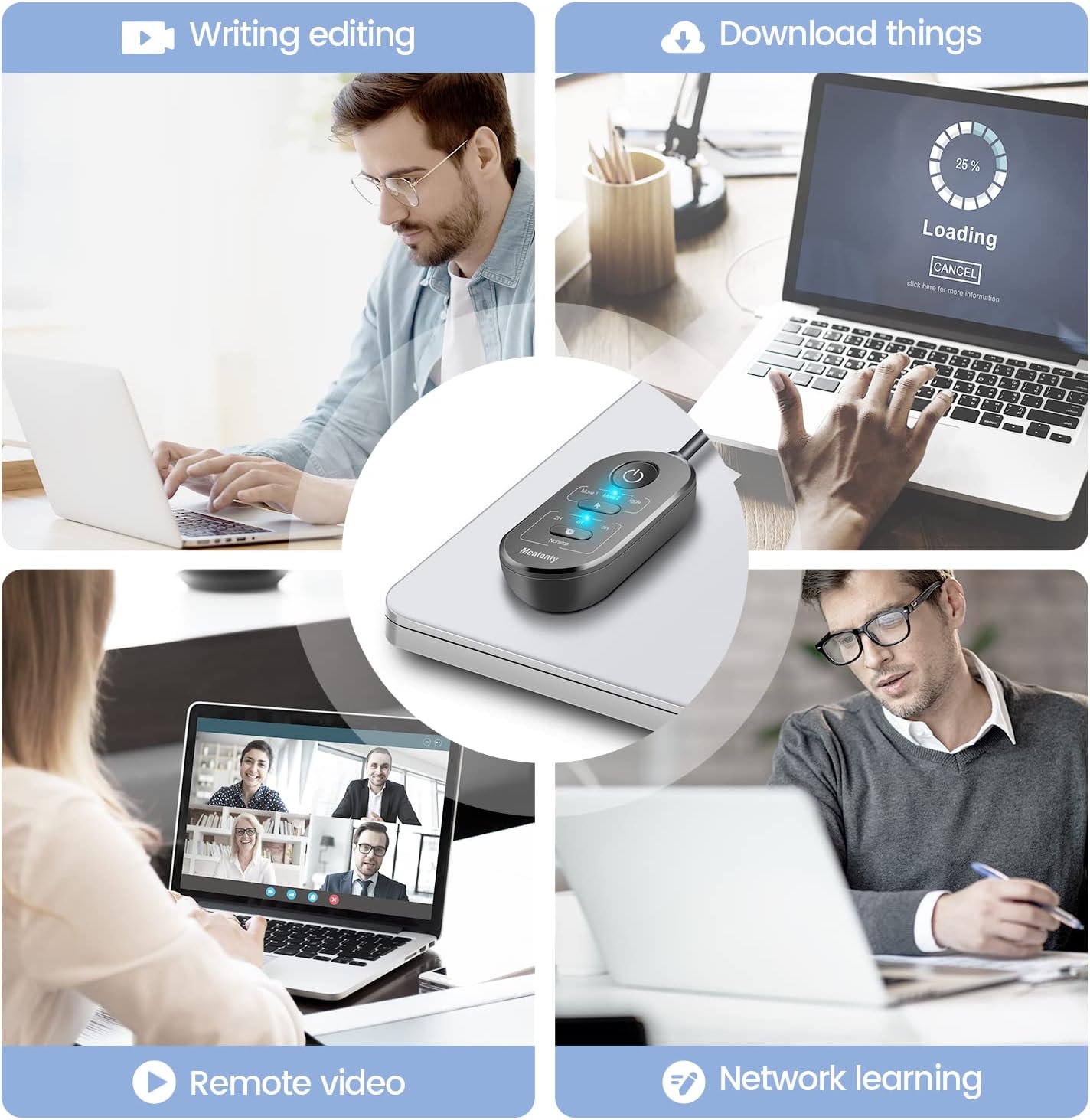 Вігглер шейкер симулятор для миші Meatanty USB-C/USB-A, Timer, black - Зображення 7