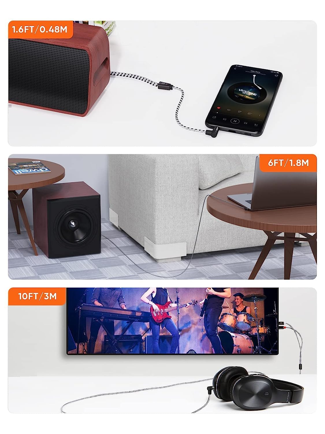 Кабель CableCreation angle RCA to 3.5mm, stereo, 0.9м - Зображення 7