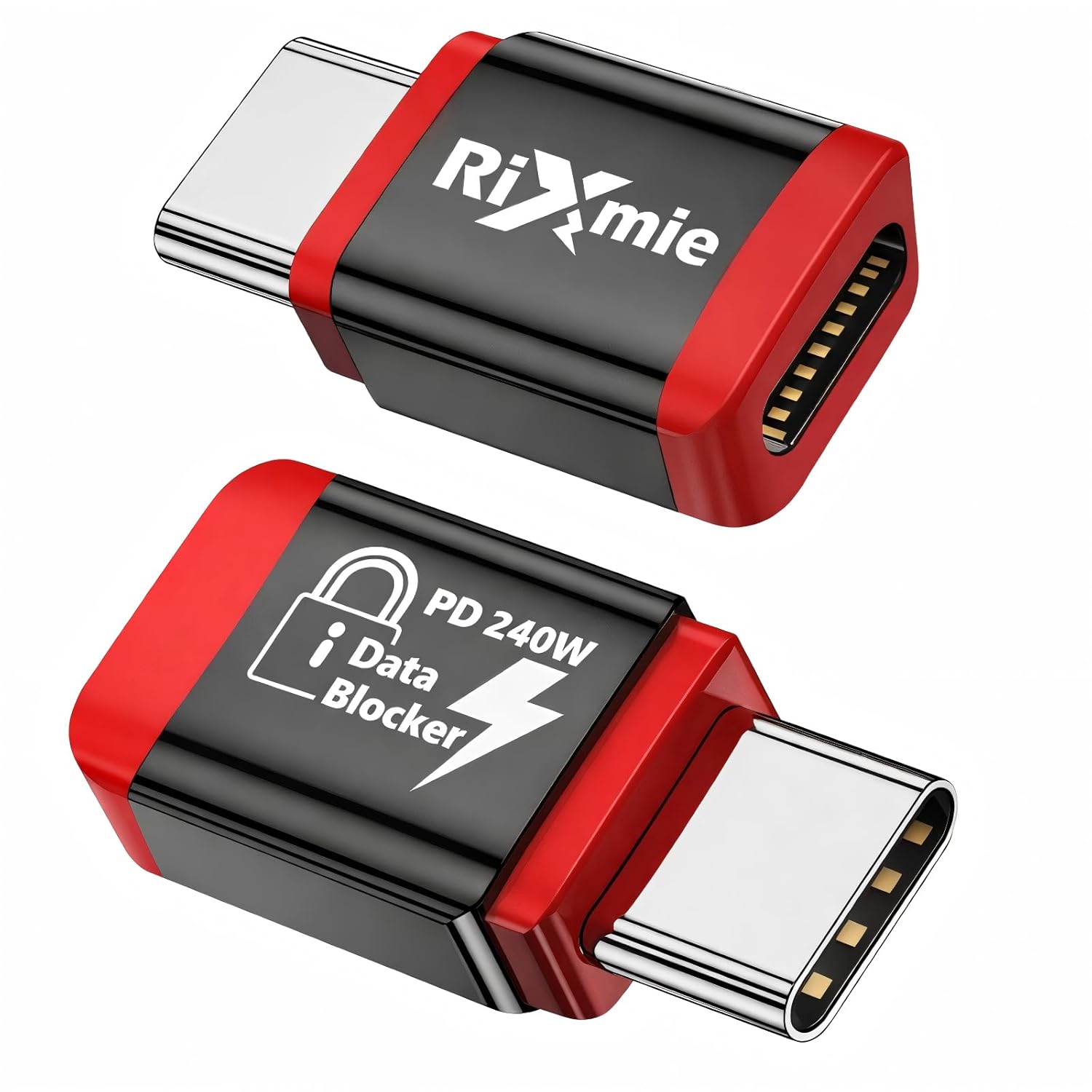 Адаптер Rixmie USB C to C Data Blocker, 240Вт, PD, red - Зображення 2
