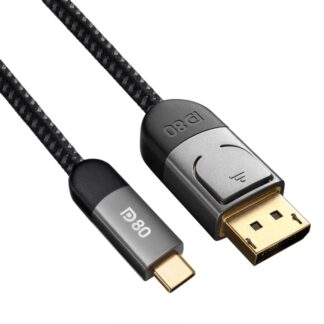 Кабель Zeskit Maya Type-C to Displayport v2.1, Displayport to Type-C [VESA Certified] 16K@60Hz, 8K@60Hz, 4K@240Hz 80Gbps 1м
