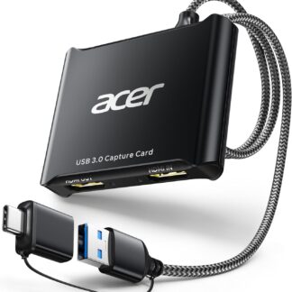 Карта відеозахоплення Acer Video Capture Card, 4K HDMI для USB A/Type-C 1080P 60FPS з мікрофонним входом та виходом на навушники