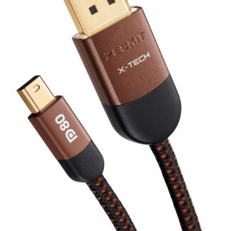 Кабель Zeskit X-Tech mini DisplayPort to Displayport v2.1 [VESA Certified] 8K@60Hz, 4K@240Hz, 80Gbps, 1м (DP-MX100)