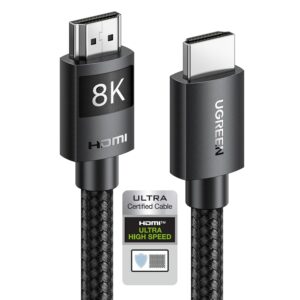 Кабель UGREEN HDMI 2.1 [Certified Ultra High Speed HDMI] 48Gbps 8K@60Hz 4K@240Hz 2м чорний (40180)