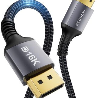 Кабель Stouchi Displayport v2.1 [VESA Certified] 16K@60Hz, 8K@120Hz, 4K@240Hz 54Gbps 3м чорний [D16K3]