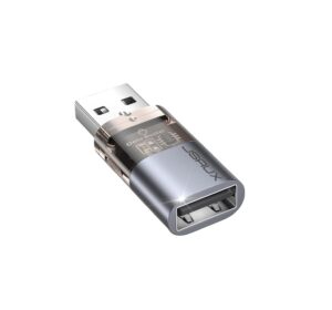Адаптер JSAUX USB A to USB A Data Blocker, 2.4A, Grey