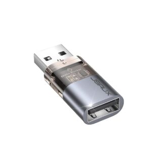 Адаптер JSAUX USB A to USB A Data Blocker, 2.4A, Grey