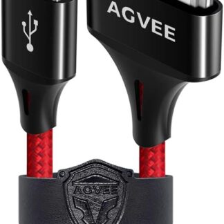 Кабель AGVEE USB-A to 30pin Lightning для iPhone 44S iPad 123 iPod, 480Mbps, 2.1А, 2м, red
