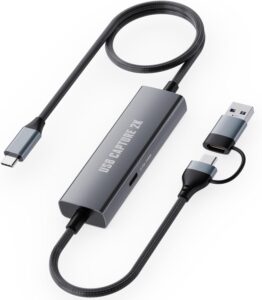 Карта відеозахоплення VIXLW Video Capture Card, 4K@30FPS Type C to USB A/Type-C 1080P@60FPS. 2K@30FPS c 100Вт Power Delivery