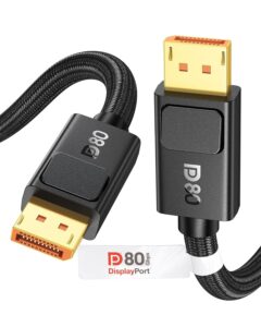 Кабель Silkland Displayport v2.1 [VESA Certified] 16K@60Hz, 8K@240Hz, 4K@960Hz, 80Gbps, with locking latch, 2м, чорний (S1342)