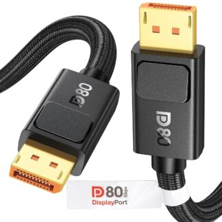 Кабель Silkland Displayport v2.1 [VESA Certified] 16K@60Hz, 8K@240Hz, 4K@960Hz, 80Gbps, with locking latch, 2м, чорний (S1342)