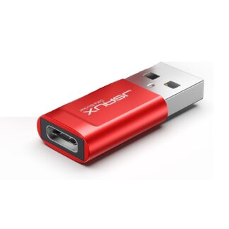 Адаптер JSAUX USB A to USB C Data Blocker, 2.4A, red